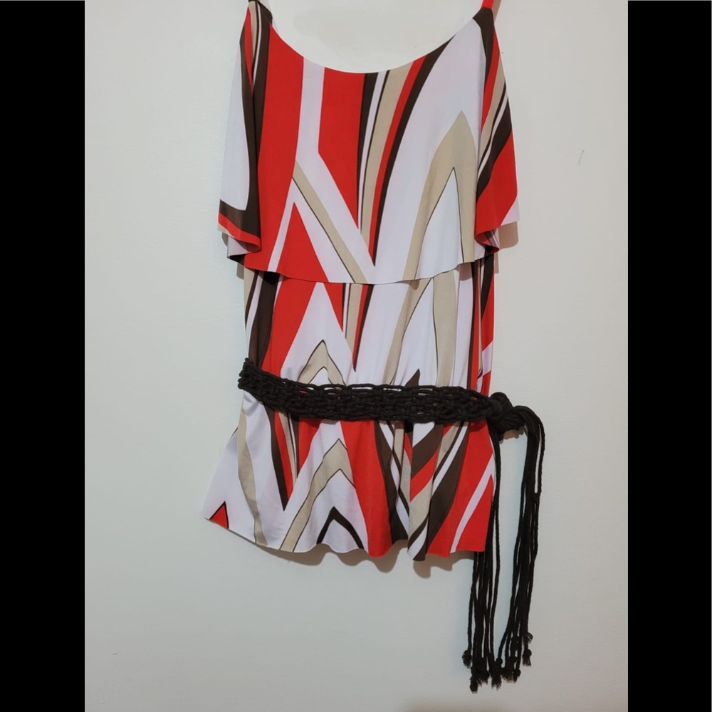 NWOT Ruffle Top with Belt